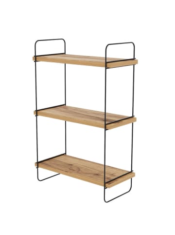 WellHome Standregal in Hellbraun/ Schwarz - (B)40 x (H)66 x (T)20 cm