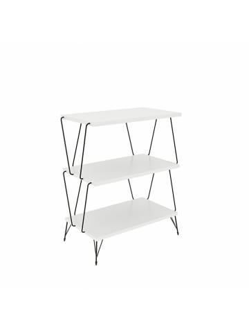 WellHome Standregal in Weiß/ Schwarz - (B)48 x (H)75 x (T)31 cm