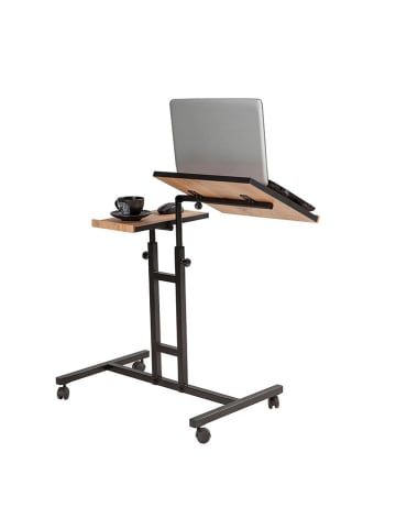 WellHome Beistelltisch in Schwarz/ Hellbraun - (B)40 x (H)87 x (T)37 cm