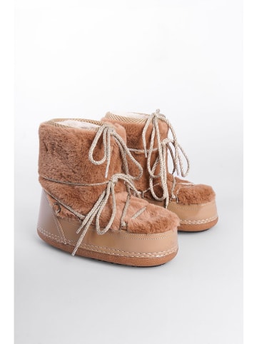 trendyol Winterboots in Hellbraun