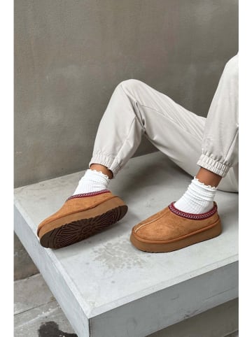 trendyol Leder-Ankle-Boots in Hellbraun