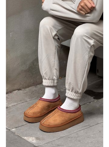 trendyol Leder-Ankle-Boots in Hellbraun