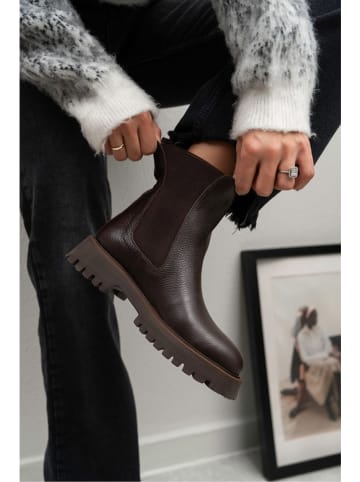 trendyol Leder-Chelsea-Boots in Braun
