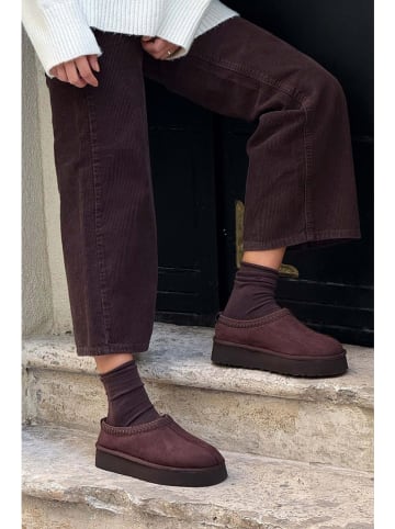 trendyol Leder-Ankle-Boots in Braun