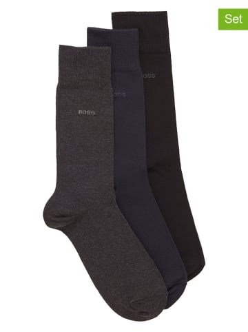 Hugo Boss Underwear 3-delige set: sokken zwart/donkerblauw/antraciet