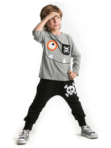Denokids 2tlg. Outfit "Happy Pirate" in Grau/ Schwarz