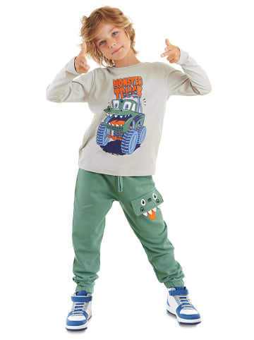 Denokids 2tlg. Outfit "Monster Truck" in Weiß/ Grün