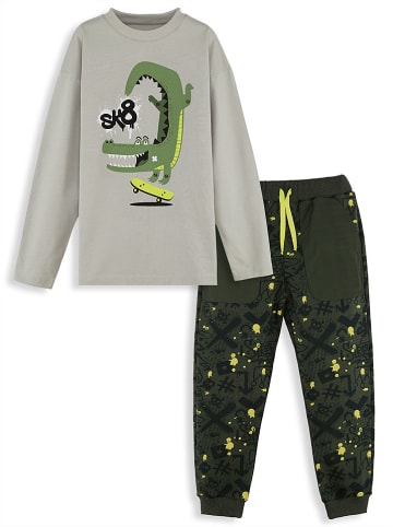Denokids 2tlg. Outfit in Khaki/ Grau