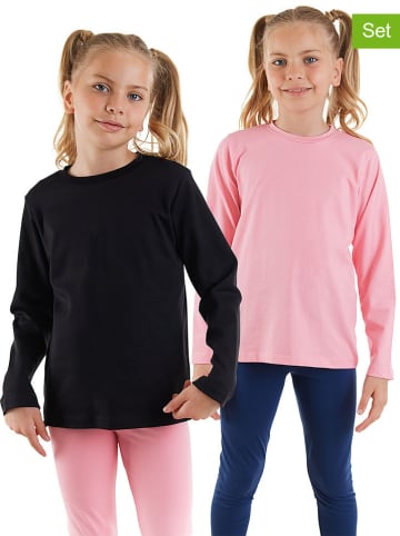 Denokids 2-delige set: longsleeves lichtroze