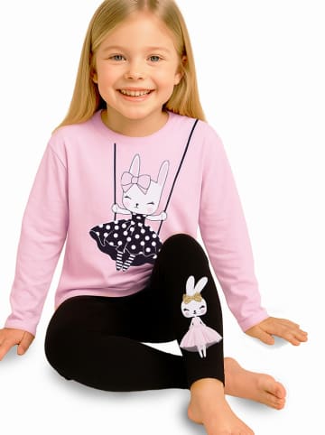 Denokids 2-delige outfit lichtroze/zwart