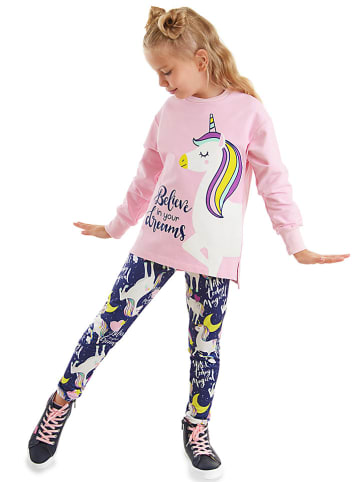 Denokids 2tlg. Outfit "Unicorn Dream" in Rosa/ Dunkelblau