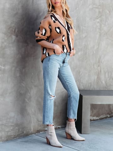 Milan Kiss Vest lichtbruin/zwart/crème