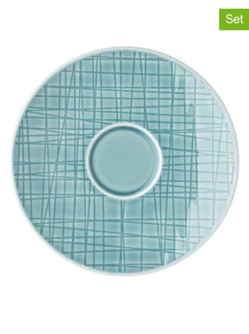 Rosenthal 6er-Set: Espresso-Untertassen "Mesh" in Blau - Ø 12,2 cm