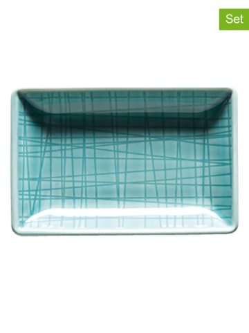 Rosenthal 6er-Set: Servieplatten "Mesh" in Blau - (L)10 x (B)7 cm