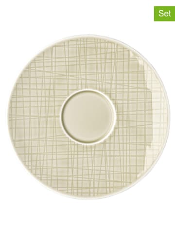 Rosenthal 6er-Set: Kaffee-Untertassen "Mesh" in Creme - Ø 15,5 cm