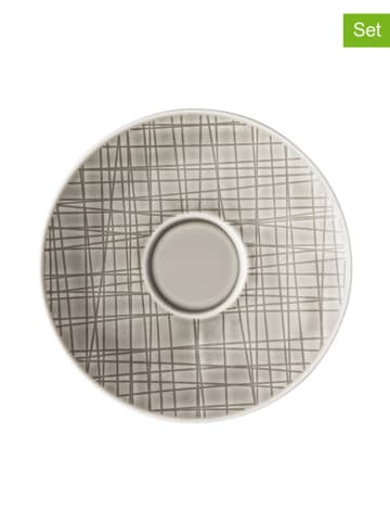 Rosenthal 6er-Set: Espresso-Untertassen "Mesh Colours" in Grau - Ø 12 cm