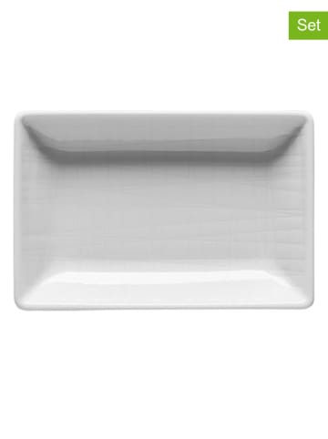 Rosenthal 6er-Set: Servierplatten "Mesh" in Weiß - (L)10 x (B)7 cm