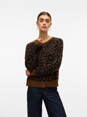 Vero Moda Kardigan w kolorze jasnobrązowo-czarnym