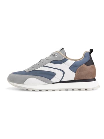 DENBROECK Leder-Sneakers "Morris St." in Blau/ Grau
