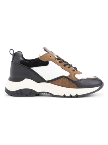 mysa Leren sneakers "Rodanthe" wit/bruin