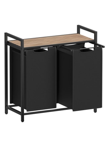 Songmics Kosz w kolorze czarnym na pranie - 73 x 72 x 33 cm