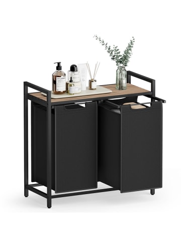 Songmics Kosz w kolorze czarnym na pranie - 73 x 72 x 33 cm