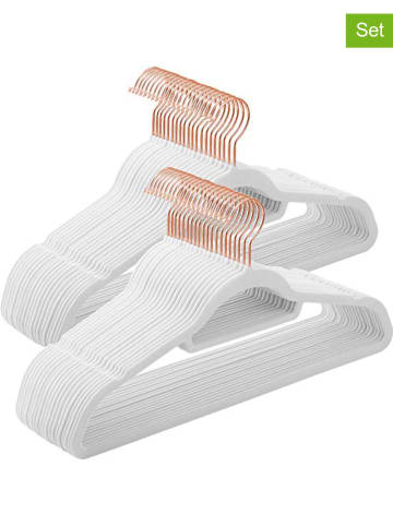 Songmics 50er-Set: Kleiderbügel in Weiß/ Roségold - (B)43,5 x (H)22,5 cm