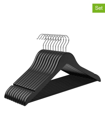Songmics 10er-Set: Kleiderbügel in Schwarz - (L)44,5 x (B)23 cm