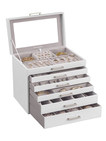 Songmics Uhrkästchen in Weiß - (B)30 x (H)31 x (T)21 cm