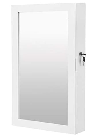 Songmics Wandspiegel in Weiß - (B)37 x (H)67 x (T)10,5 cm