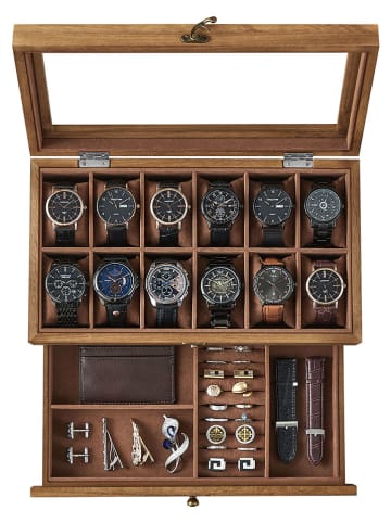 Songmics Schmuckkästchen in Hellbraun - (B)34 x (H)12,5 x (T)19 cm