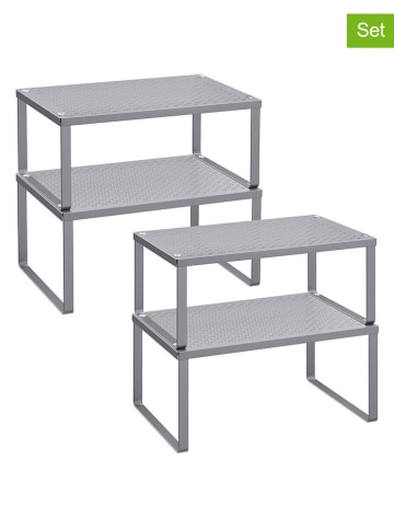 Songmics 2er-Set: Gewürzregale in Silber