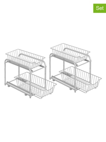 Songmics 2er-Set: Küchenregale in Silber - (B)35,8 x (H)27,2 x (T)21,6 cm