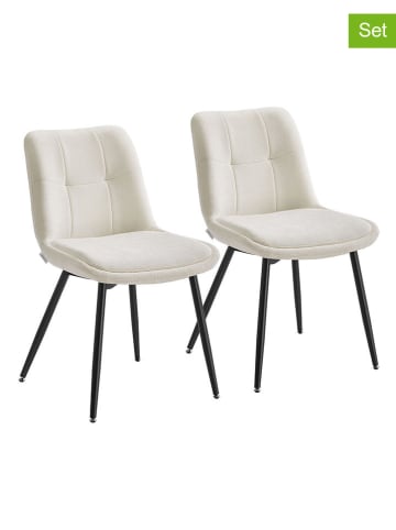 Songmics 2er-Set: Esszimmerstühle in Creme - (H)81 cm