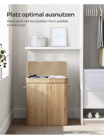 Songmics Wasmand lichtbruin - (B)54,5 x (H)61 x (D)34,5 cm