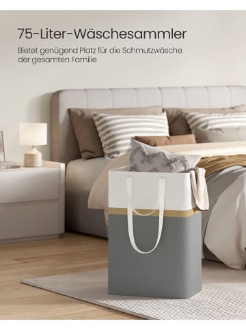 Songmics Kosze (2 szt.) w kolorze ciemnoszaro-białym na pranie - 40 x 65 x 30 cm