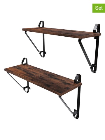 Songmics 2er-Set: Wandregale in Braun - (L)60 cm