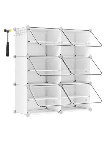 Songmics Schuhschrank in Weiß/ Transparent - (B)83 x (H)94 x (T)32 cm