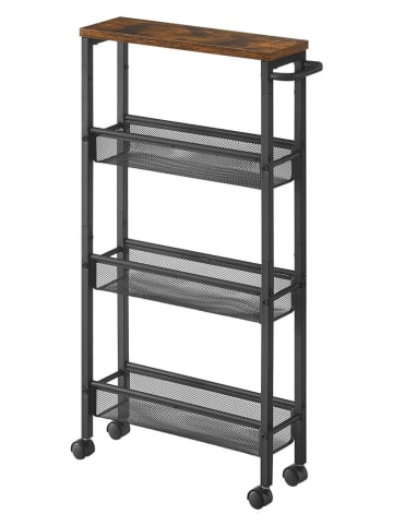 Songmics Küchenwagen in Braun/ Schwarz - (B)45,5 x (H)77 x (T)13 cm