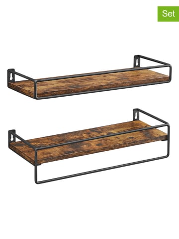 Songmics 2er-Set: Wandregale in Braun - (L)40 cm
