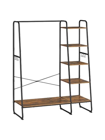 Songmics Standgarderobe in Schwarz/ Braun - (B)120 x (H)160 x (T)45 cm