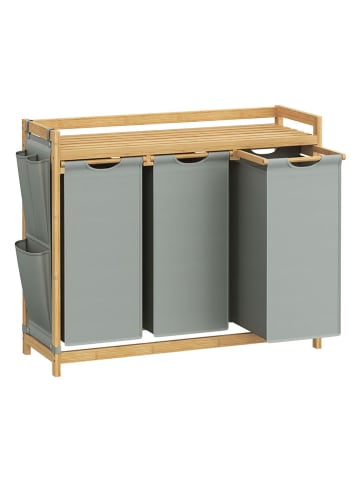 Songmics Kosz w kolorze jasnoszaro-jasnobrązowym na pranie - 94 x 78 x 33 cm