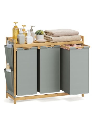 Songmics Kosz w kolorze jasnoszaro-jasnobrązowym na pranie - 94 x 78 x 33 cm