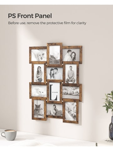 Songmics 12er-Set Bilderrahmen in Braun - (B)47,5 x (H)62 cm