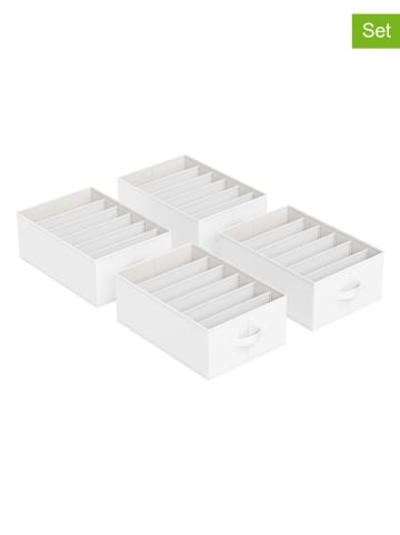 Songmics 4er-Set: Kleiderschrank-Organizer in Weiß - (B)42 x (H)17 x (T)30 cm