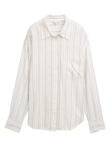TOM TAILOR Denim Hemd in Creme/ Oliv