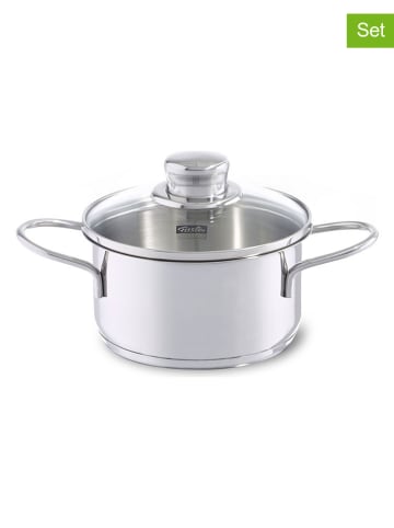 Fissler 2tlg. Set: Edelstahl-Kochtopf "Profi Collection®" - Ø 12 cm
