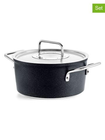 Fissler 2tlg. Set: Kochtopf "Adamant®" in Schwarz - Ø 20 cm