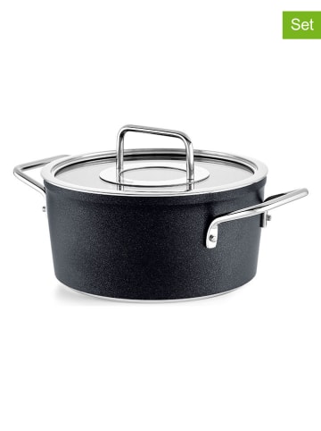 Fissler 2tlg. Set: Kochtopf "Adamant®" in Schwarz - Ø 20 cm