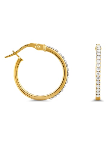 Revoni Gold-Creolen mit Swarovski Kristallen